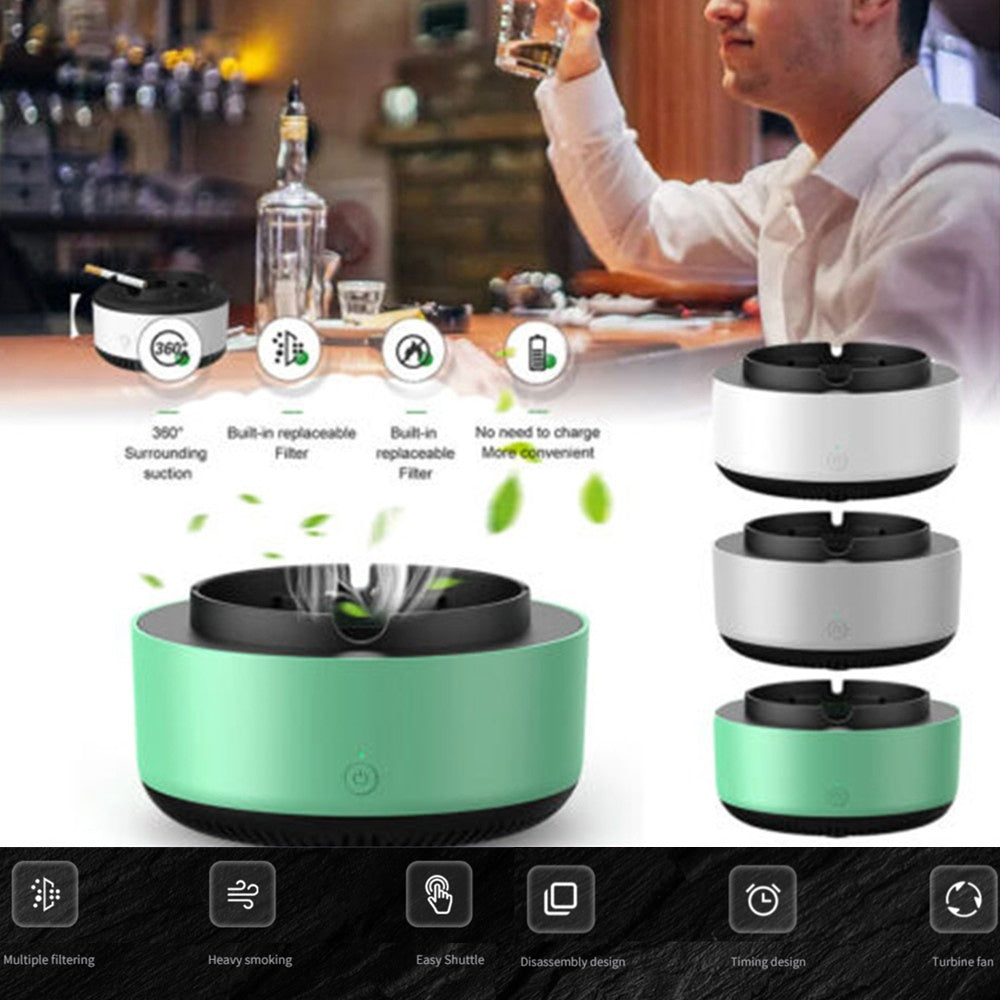 Smart Desktop Ashtray with Odor Reduction Fan